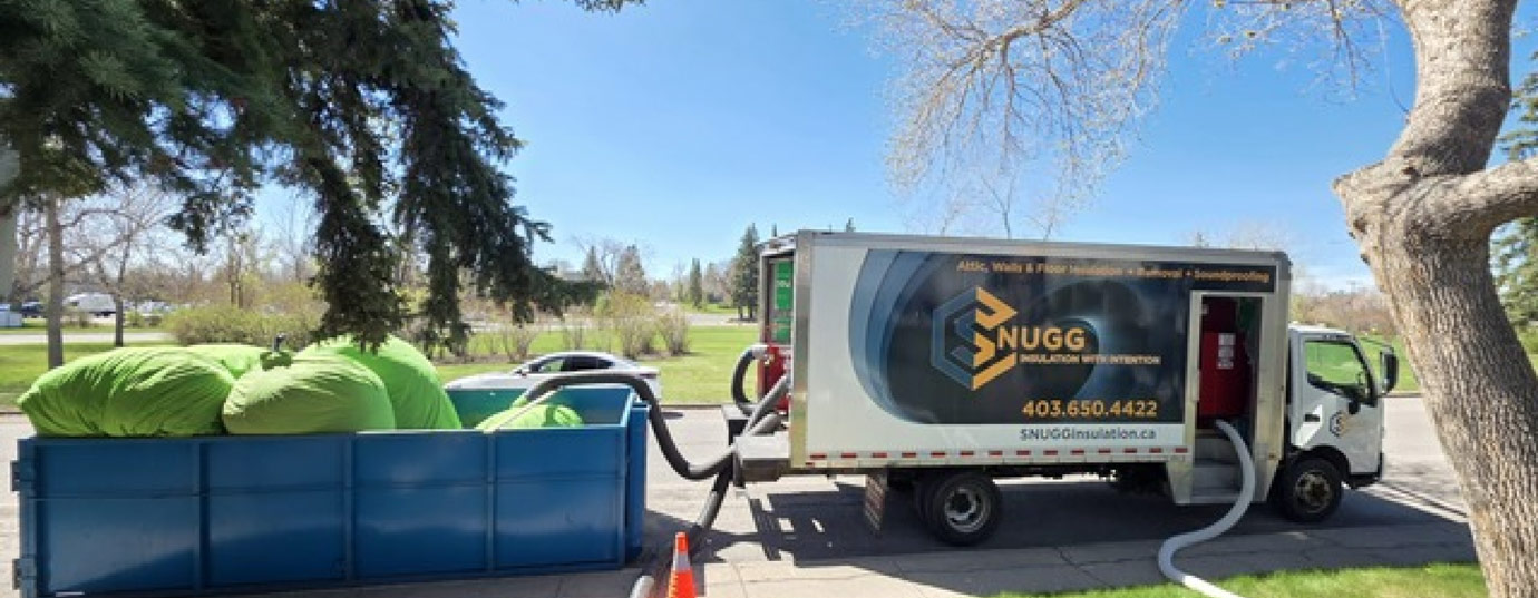 Snugg truck with bins for insulation removal hero